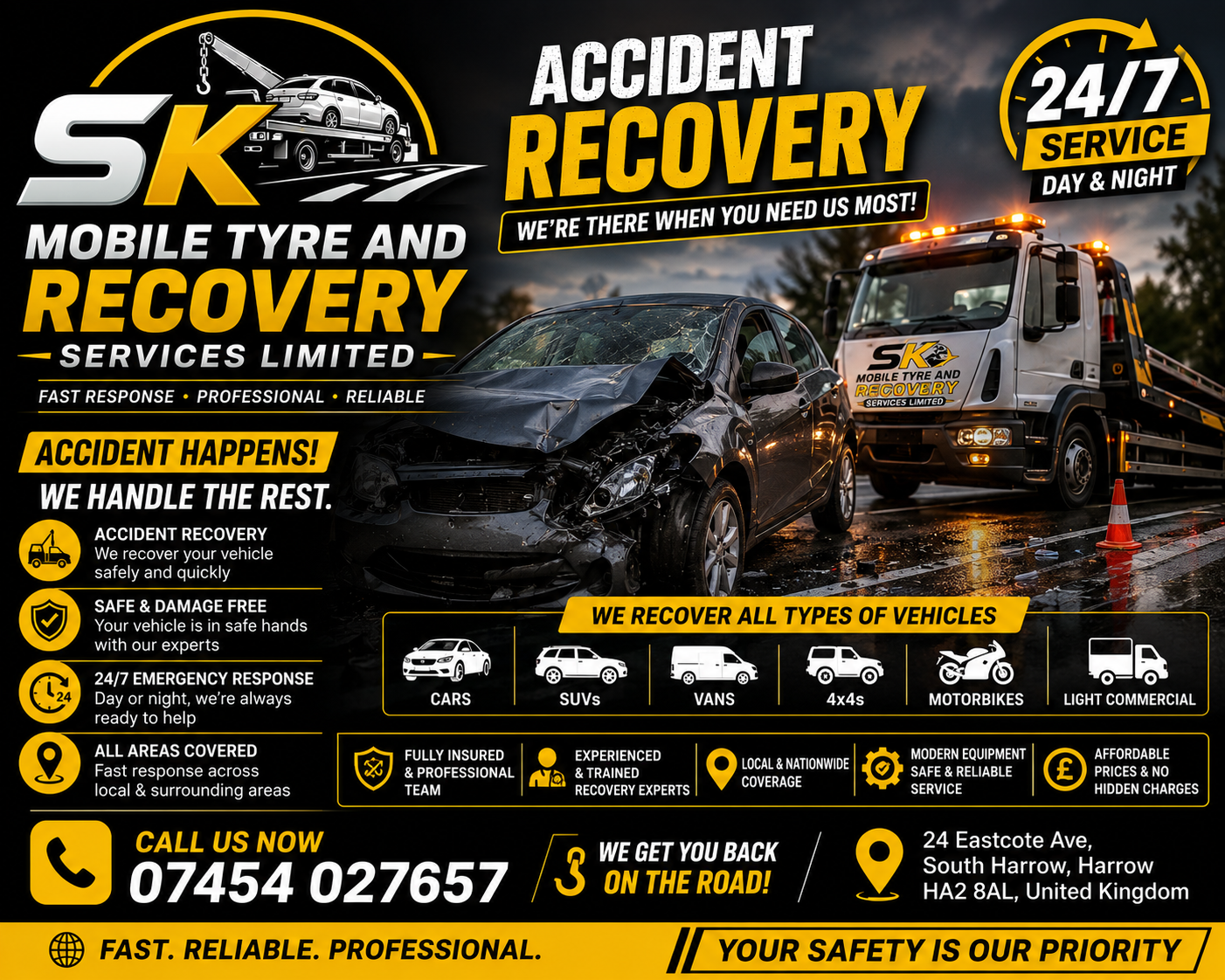 Accident recovery service Harrow