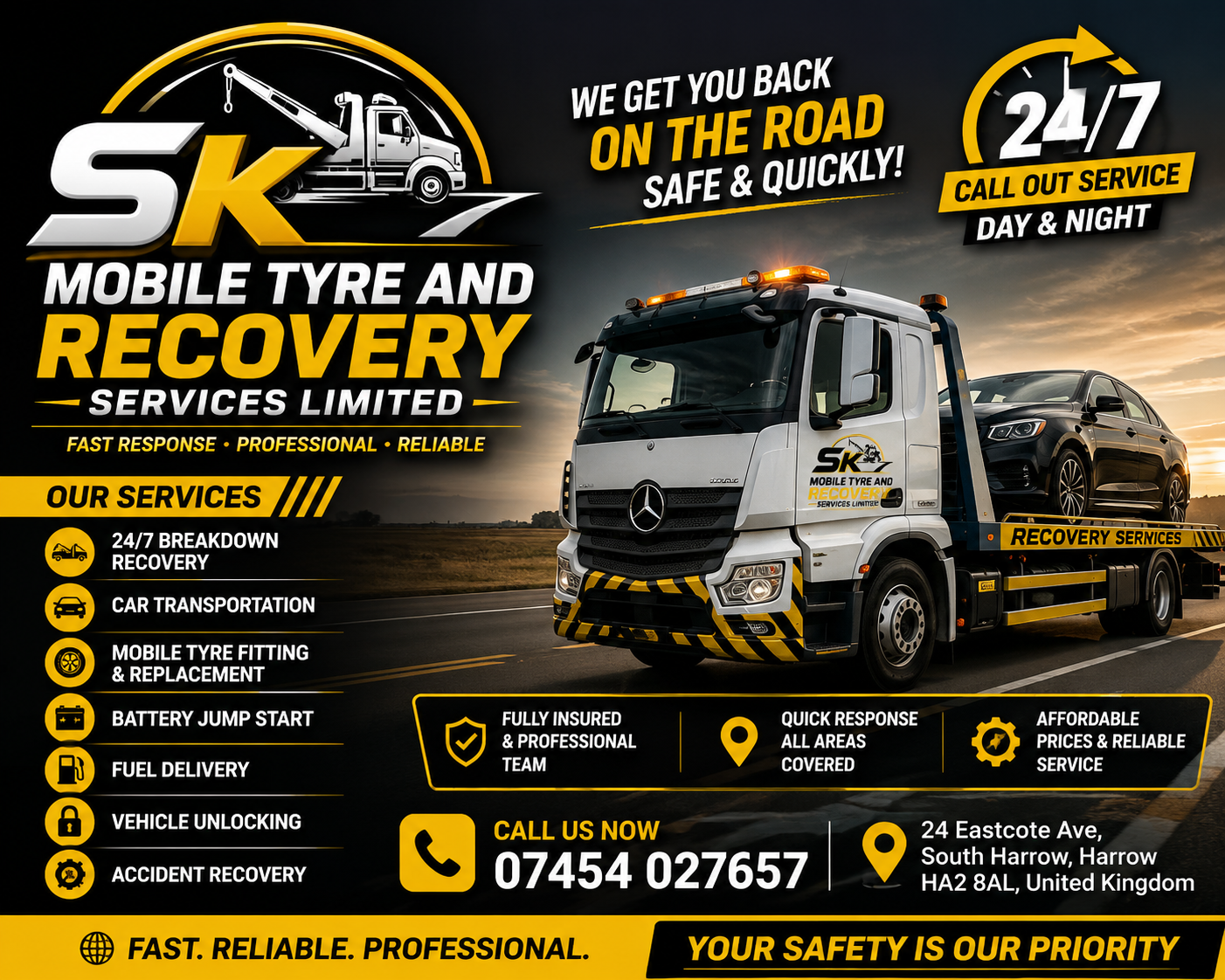 Car recovery breakdown service Harrow